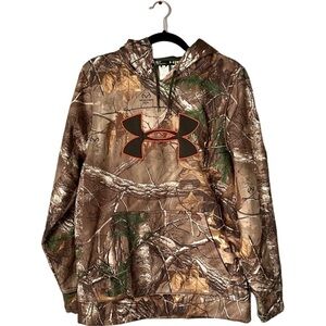 Under Armour Brown Camo Hoodie with Orange Logo